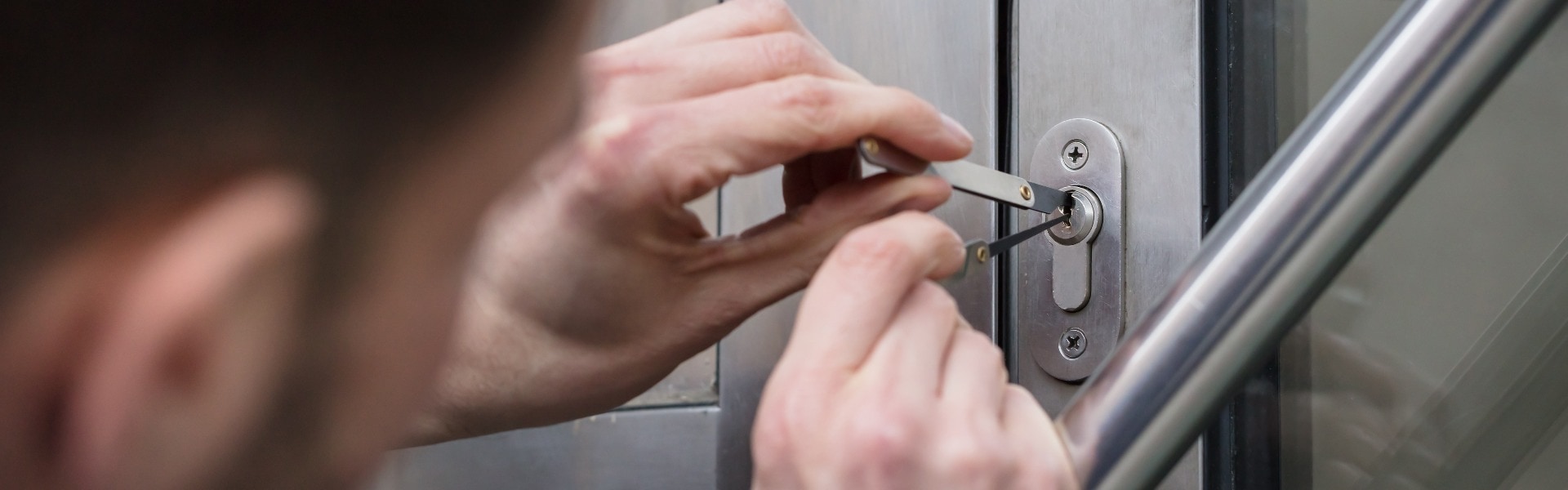 Young Man Opening Door